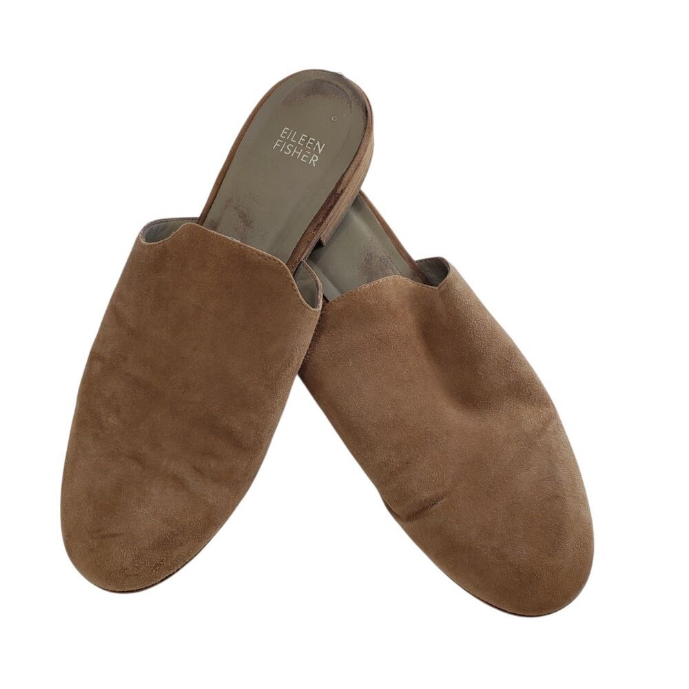 Eileen Fisher Brown Suede Slip-On Flats